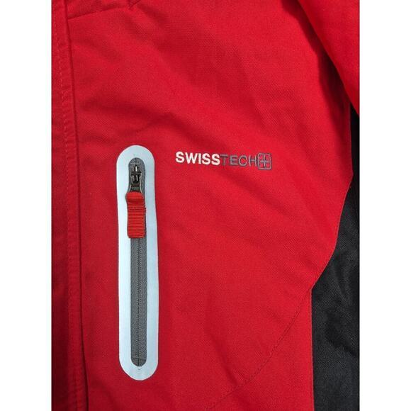 Swiss Tech Polyester Winter Coat Black/Red Shell Boys Sz LG 10-12 - Picture 3 of 7